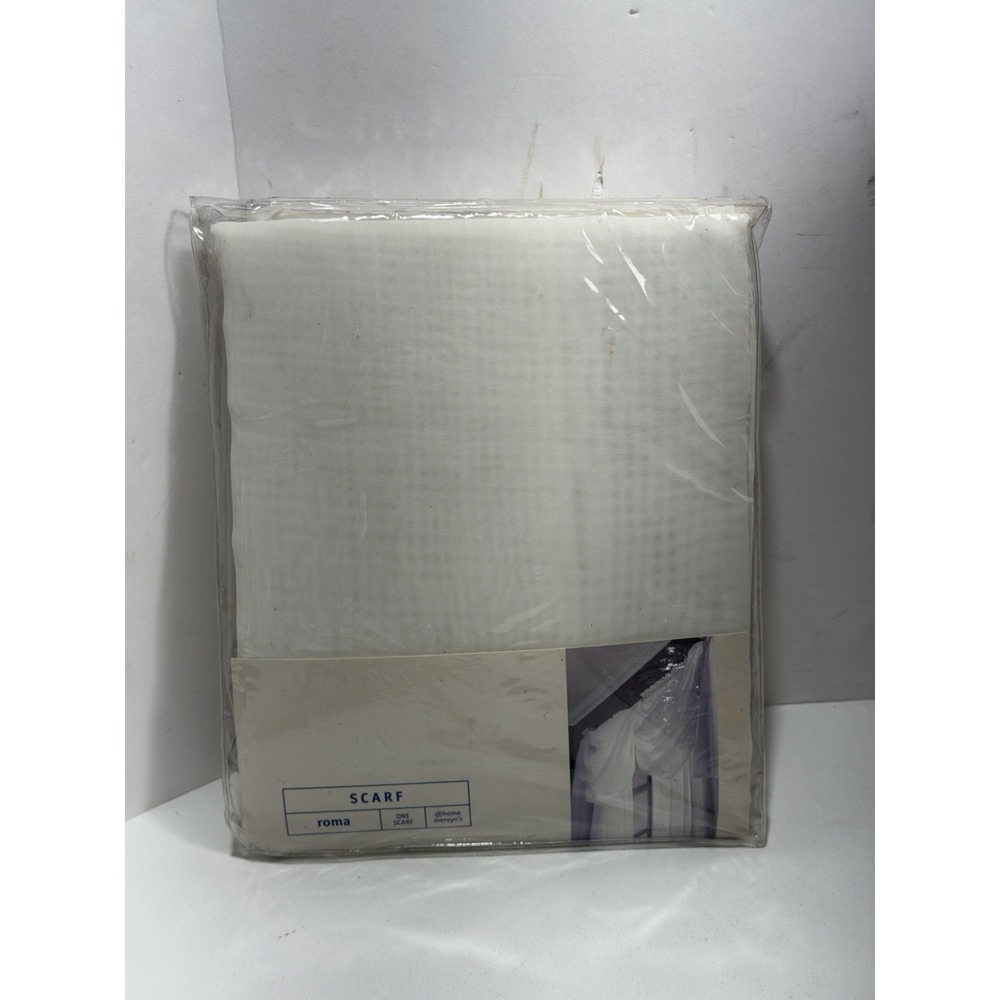 Vintage Mervyn's Home Sheer Curtain Scarf‎ Roma White New